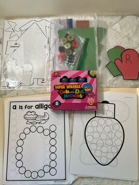 Christmas Preschool Busy Binder ABC Dot Marker Worksheets Learning Set
